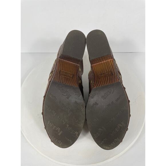 orks Women's Brown Leather Clog Heel Size 8M Q42923 - Picture 2 of 9